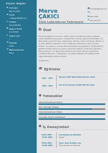 Laboratuvar Teknisyeni Cv Örnekleri cv indir